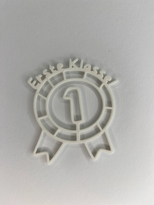 Muffin-Topper „Erste Klasse!“ Weiß