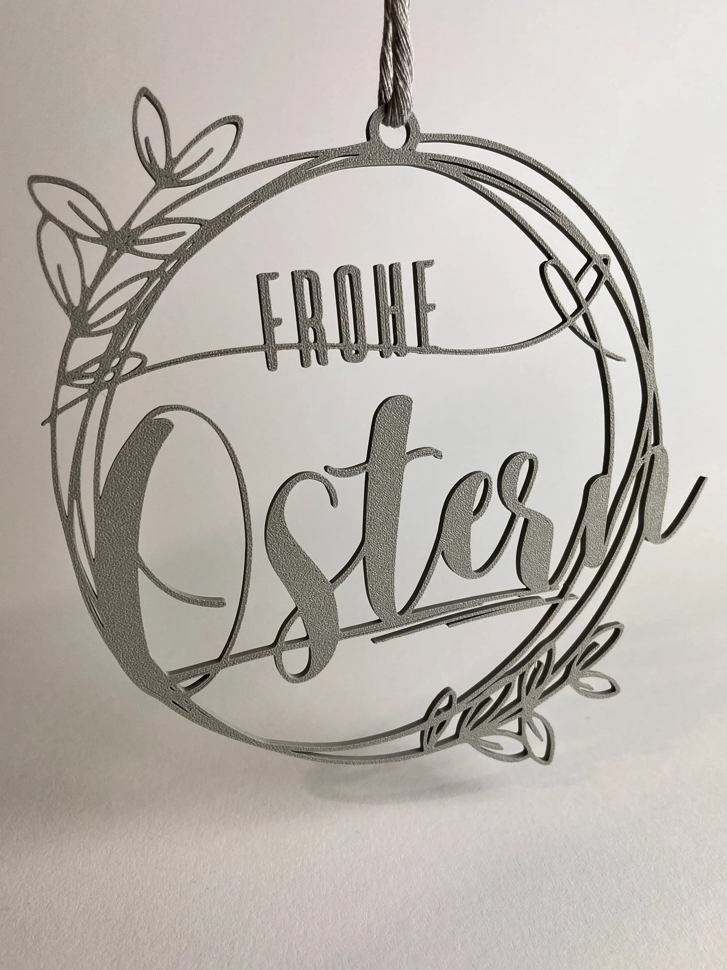 Oster-Ring Frohe Ostern Grau