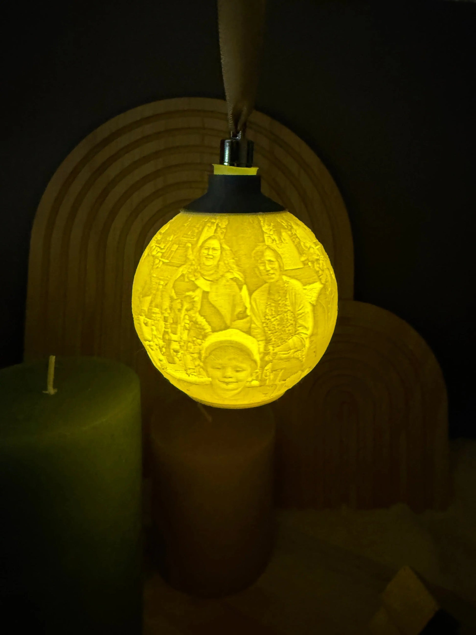 Personalisierte Lithophane Weihnachtskugel Fomio