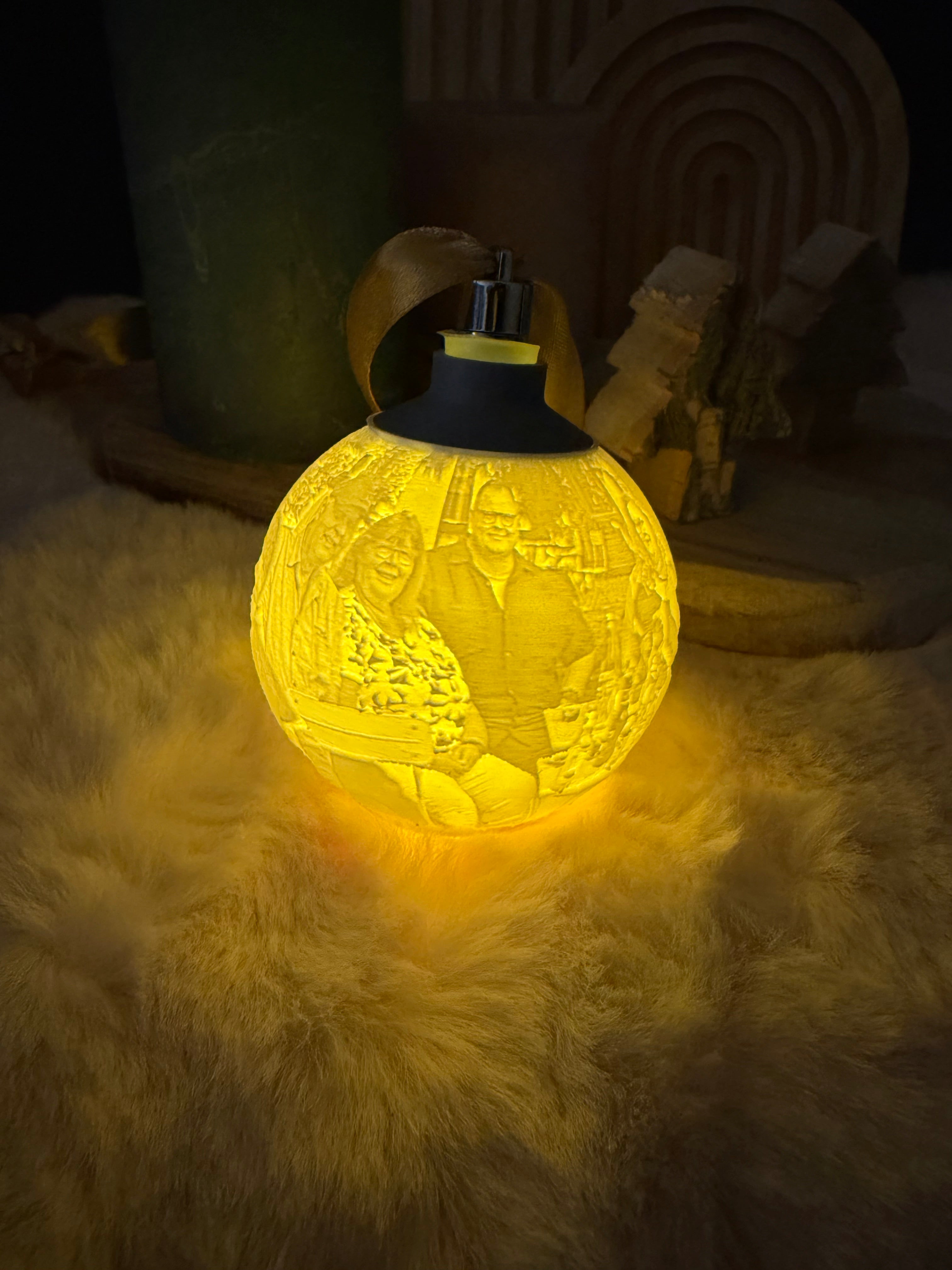 Personalisierte Lithophane Weihnachtskugel