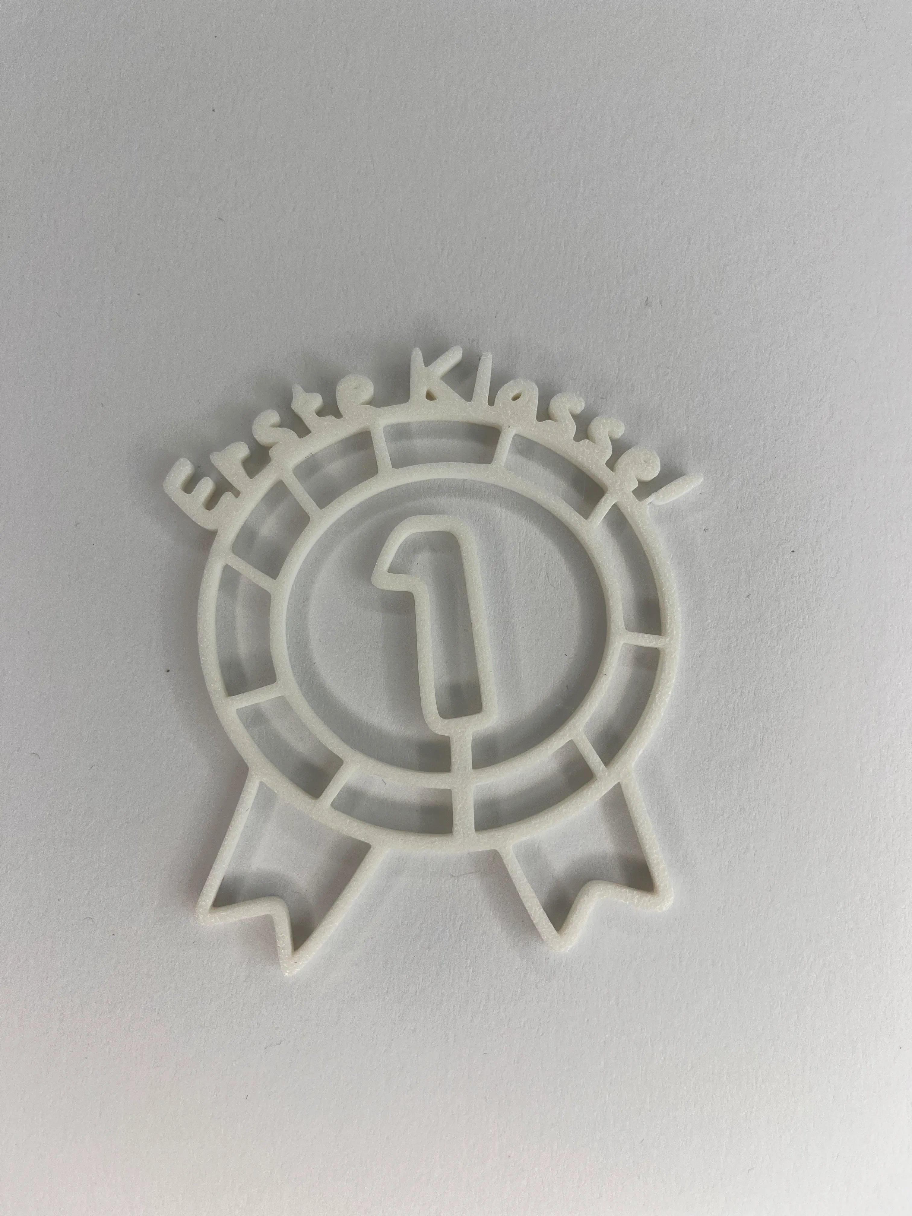 Muffin-Topper „Erste Klasse!“ Weiß