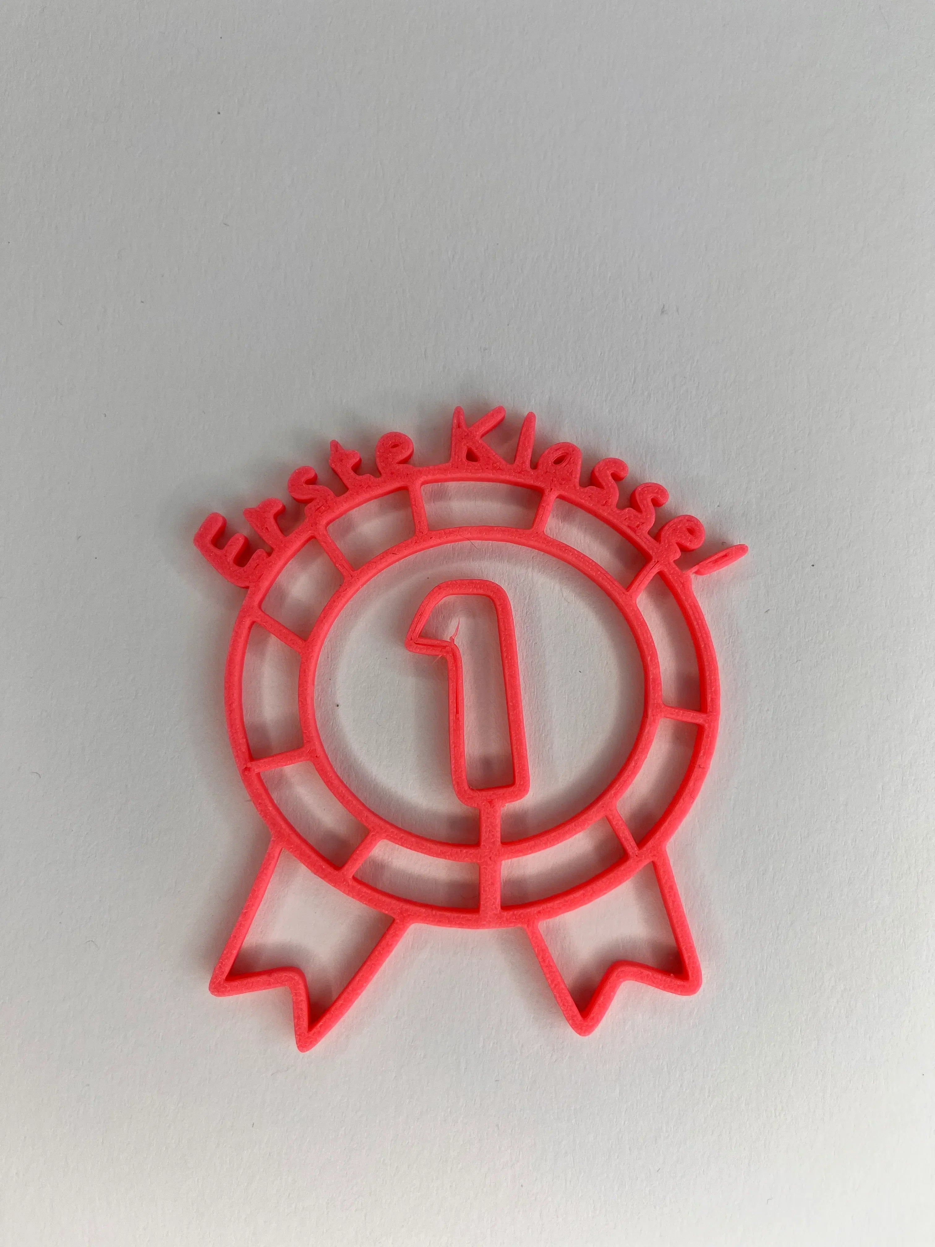 Muffin-Topper „Erste Klasse!“ Pink