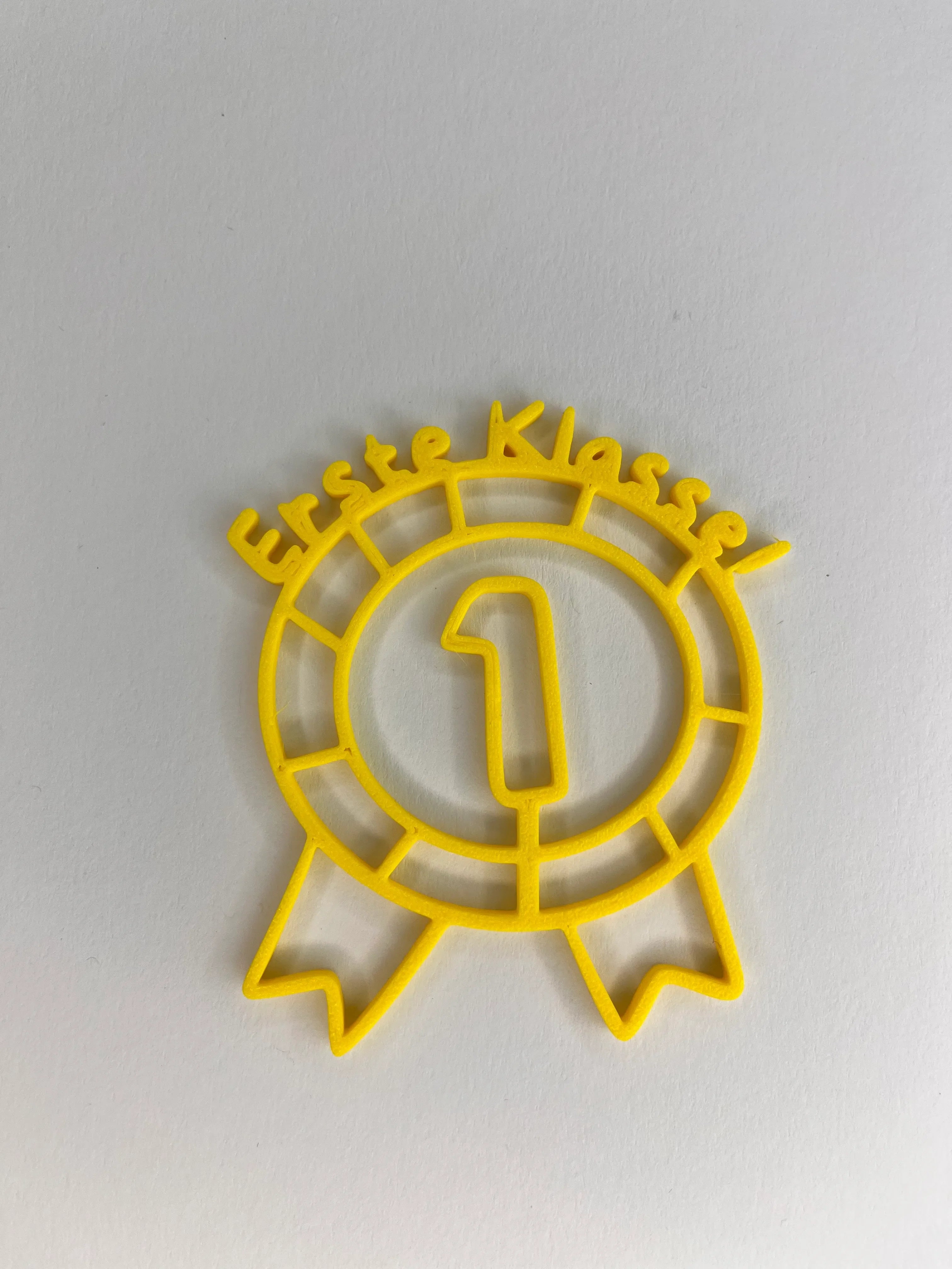 Muffin-Topper „Erste Klasse!“ Gelb