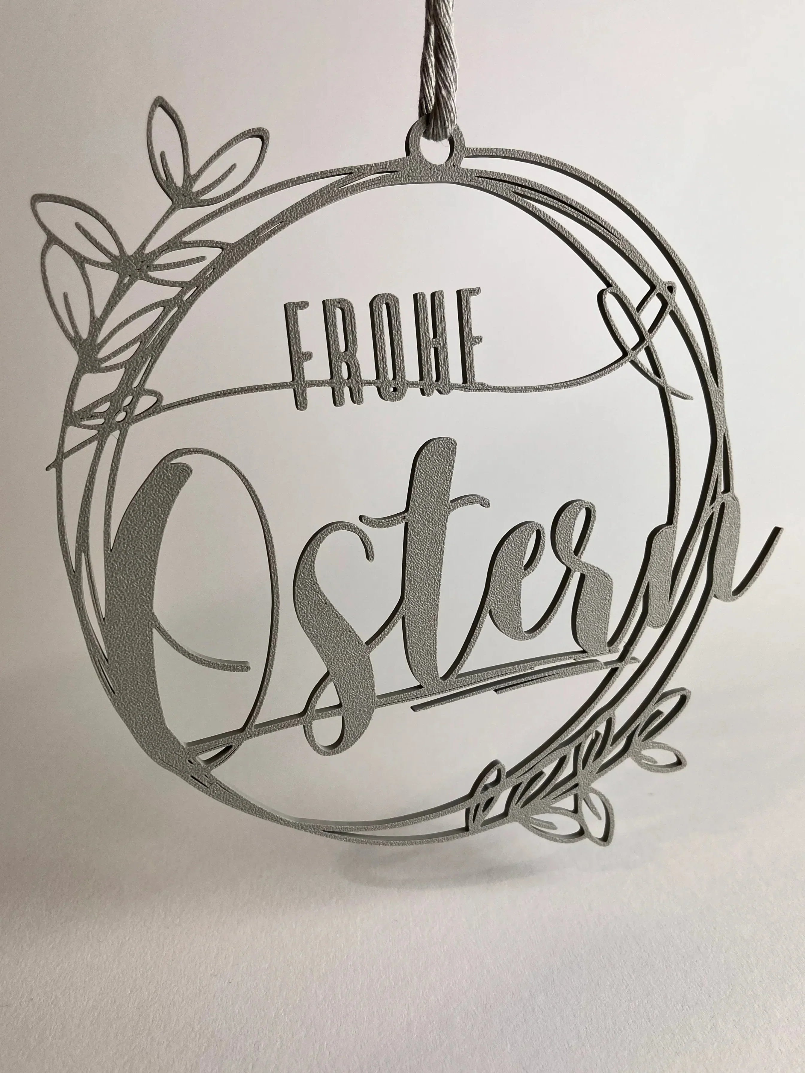 Oster-Ring Frohe Ostern Grau